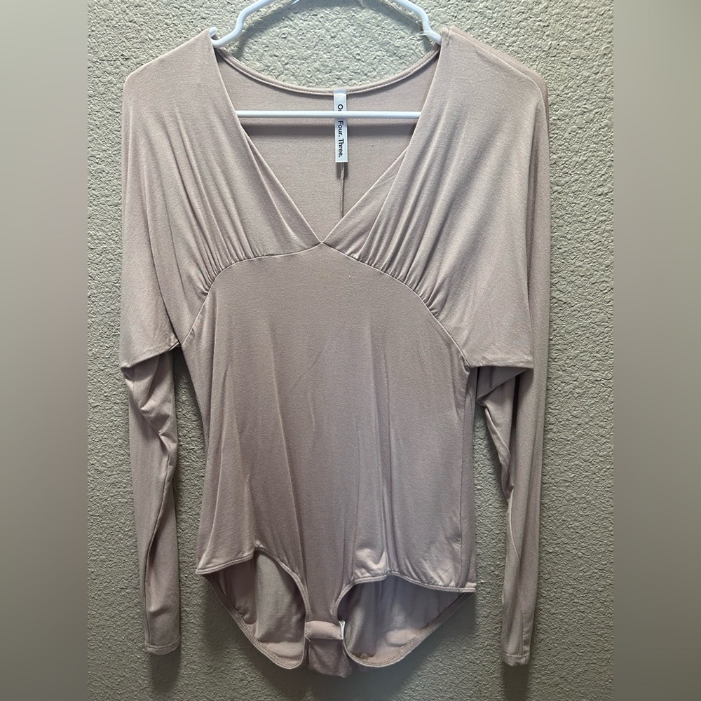 a tight mid V neck bodysuit!